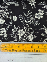 Black & White Vining Floral Rayon Crepe {by the half yard}