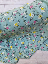 Petite Blue Sage Floral Woven Poly {by the half yard}