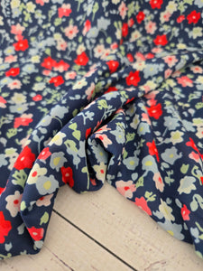 Navy Bright Petite Floral Print {by the half yard}