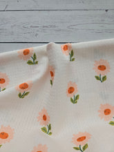 Happy Peachy Daisies Textured Knit {by the half yard}