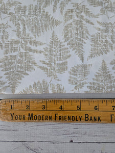 Exclusive Design- White & Khaki Fern Print {by the half yard}