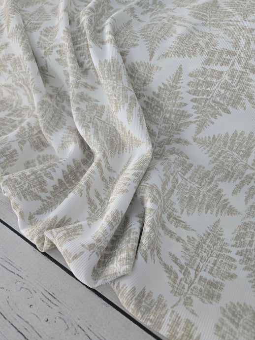 Exclusive Design- White & Khaki Fern Print {by the half yard}