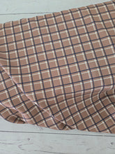 Caramel, Cream & Navy Plaid Print {by the half yard}