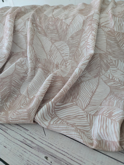 Beige Leaf Print {by the half yard}