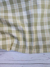 Desert Sage Plaid Heavy Rayon Linen Blend {by the half yard}