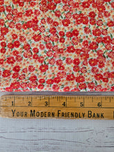 Petite Red Daisy Floral Woven Textured Polyester {by the half yard}