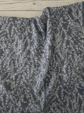 Dark Gray & White Vines Opaque Swiss Dot 100% Polyester {by the half yard}