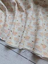 Cream Petite Swans Cotton Spandex Knit {by the half yard}