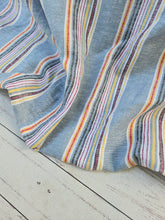 Chambray Colorful Wide Stripe Rayon Linen Blend {by the half yard}