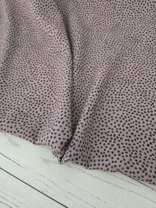*REMNANT* 2 Yds- Exclusive Design- Mocha Random Petite Dot Print