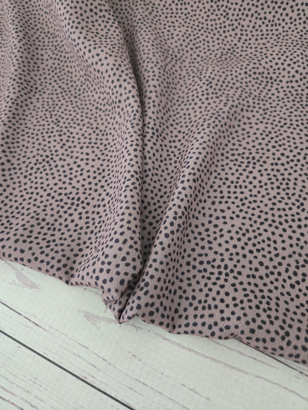 *REMNANT* 2 Yds- Exclusive Design- Mocha Random Petite Dot Print