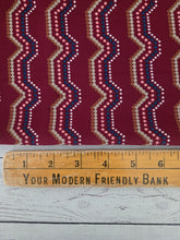 Maroon Dotted Zig Zag Stripes {by the half yard}