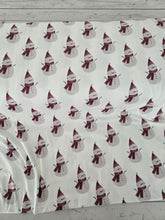 White Snowman Print Double Brushed Poly (DBP) Knit {by the half yard}