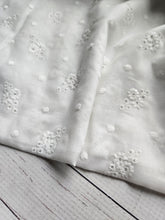 White Floral Embroidered Dots & Floral Cotton {by the half yard}