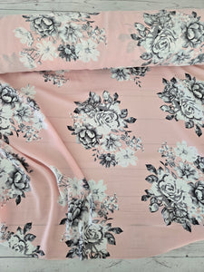 Light Pink & Gray Floral {by the half yard}