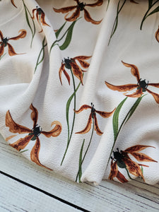 Exclusive Design- Rust Orchid Stem Print {by the half yard}