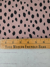 Crepe Pink & Black Spots Silky Polyester {by the half yard}