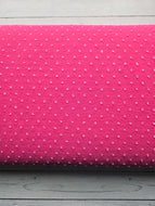 Bright Pink Petite Opaque Swiss Dot 100% Polyester {by the half yard}