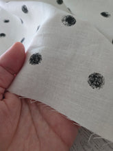 White & Black Dots Linen {by the half yard}
