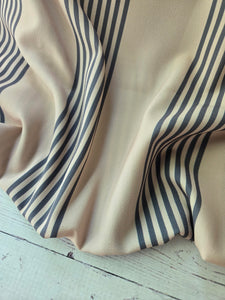 Exclusive Design- Tan & Charcoal Stripes {by the half yard}