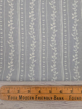 Dusty Blue Floral Stripe Crinkle Georgette {by the half yard}