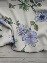 White & Periwinkle Floral {by the half yard}