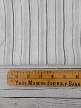 White, Gray & Blue Stripes Linen Cotton Blend {by the half yard}