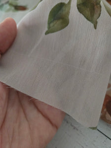 Sand & Rust Watercolor Floral Crinkle Georgette {by the half yard}
