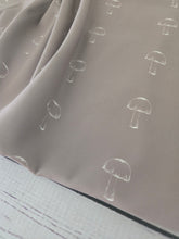 Exclusive Design- Dusty Olive Mushroom Outline Print Matte Athletic Knit {by the half yard}
