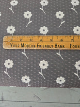 Olive Brown Symmetrical Floral Swiss Dot Knit {by the half yard}