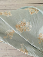 Soft Sage & Tan Floral Rayon Linen Blend {by the half yard}