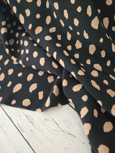 Black & Mocha Spots Silky Polyester {by the half yard}