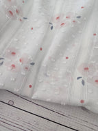 Pale Pink Watercolor Floral Swiss Dot Cotton {by the half yard}