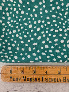 Green Random Spot Print Misc. Poly {by the half yard}