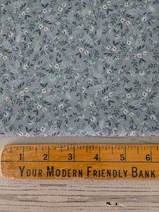 Dusty Blue & Teal Petite Floral Print {by the half yard}