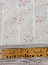Pale Pink Watercolor Floral Swiss Dot Cotton {by the half yard}