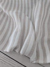 Tan & White Stripe Double Gauze Cotton {by the half yard}