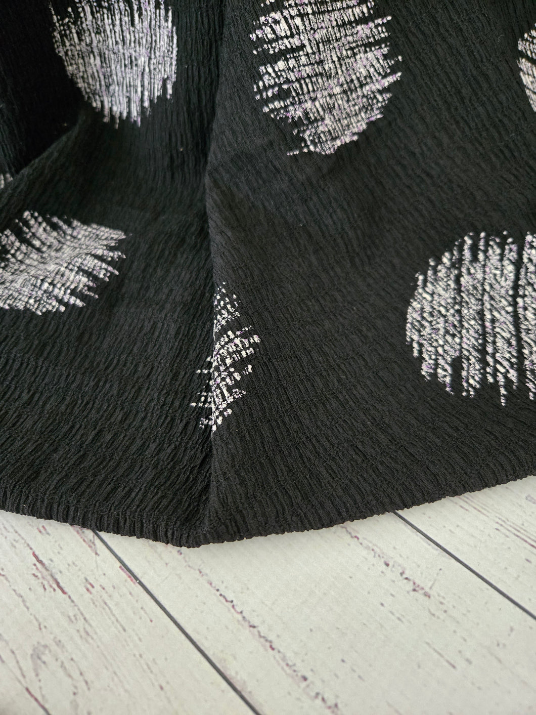 Black Dots Textured Misc. Poly {by the half yard}