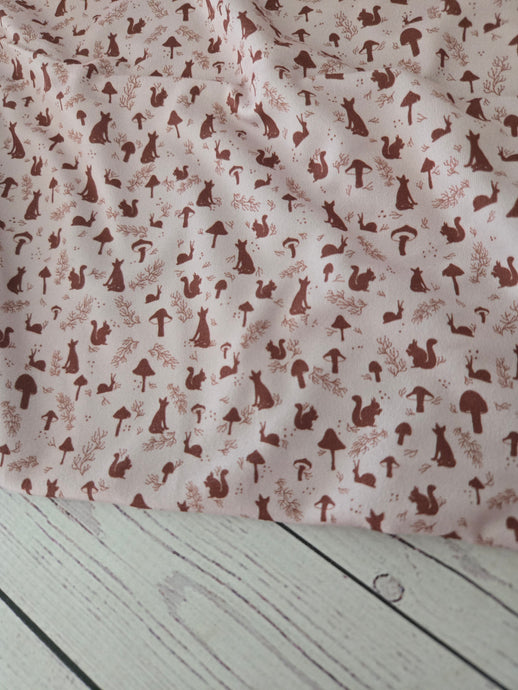 Exclusive Design- Petite Woodland Scenes Double Brushed Poly (DBP) Knit {by the half yard}
