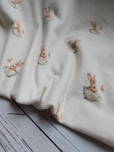 Exclusive Design- Bunnies & Teacups Cotton Spandex Knit {by the half yard}