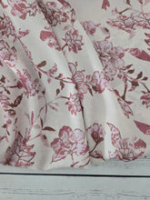 Cream, Rose & Brown Floral Print Crinkle Georgette {by the half yard}
