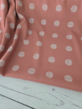 Terra Cotta Stripe Dots Linen Look Poly {by the half yard}