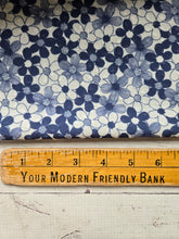 Navy Daisy Print Swiss Dot Knit {by the half yard}