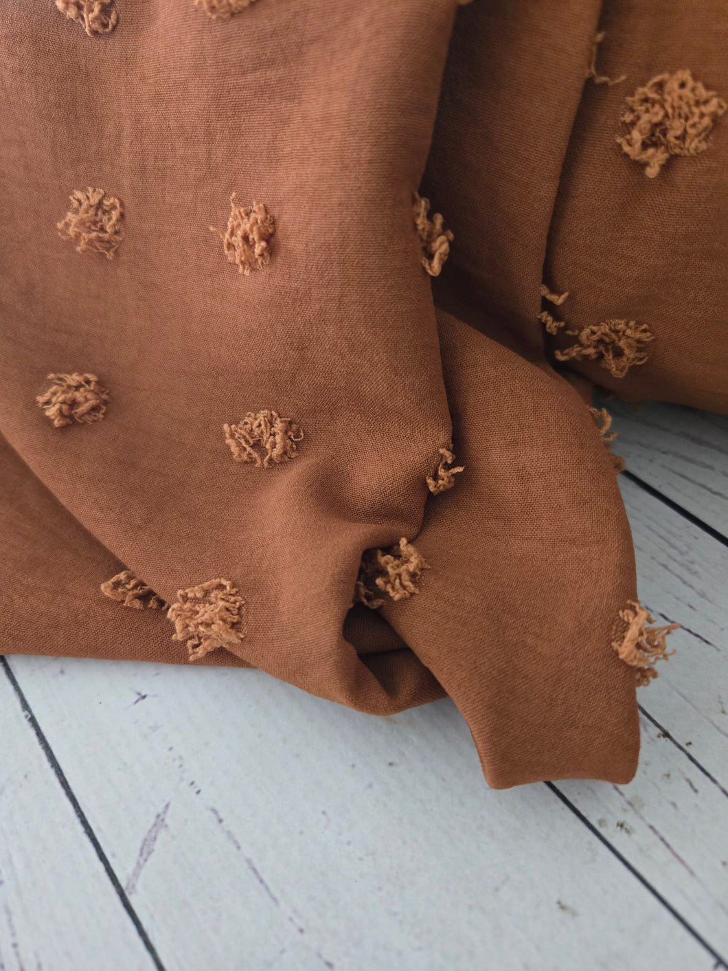 Copper Large Opaque Swiss Dot 100% Polyester {by the half yard}