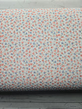 *REMNANT* 1 Yd- Petite Peach & Blue Floral Swiss Dot Knit