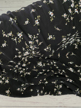 Black Viny Floral Rayon Crepe {by the half yard}