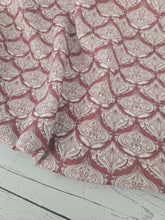 Exclusive Design- Harvest Burgundy Damask Air Flow Stripe Poly {by the half yard}