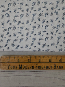Exclusive Design- White & Petite Navy Floral Print {by the half yard}