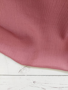 Solid Rose Pink Rayon Crepe {by the half yard}