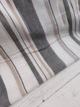Charcoal & Tan Stripe Cotton {by the half yard}